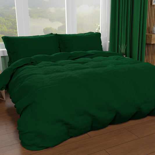 Double Duvet Cover, Duvet Cover and Pillowcases, Emerald Green