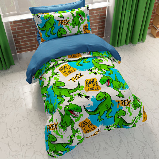 Housse de couette, double, simple, une place et demie, T-Rex