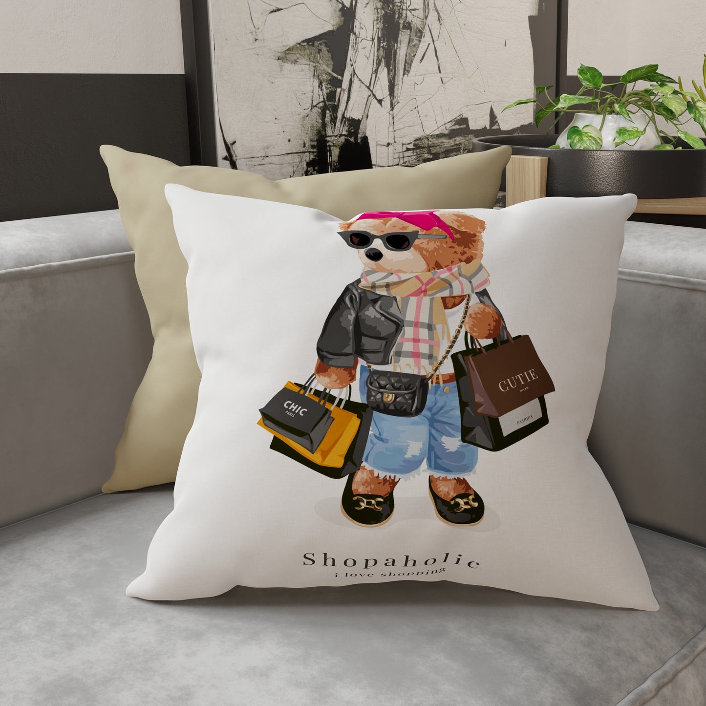 Cushions, Sofa Cushion Covers, Furnishing Cushions in Teddy Love Shopping Digital Print