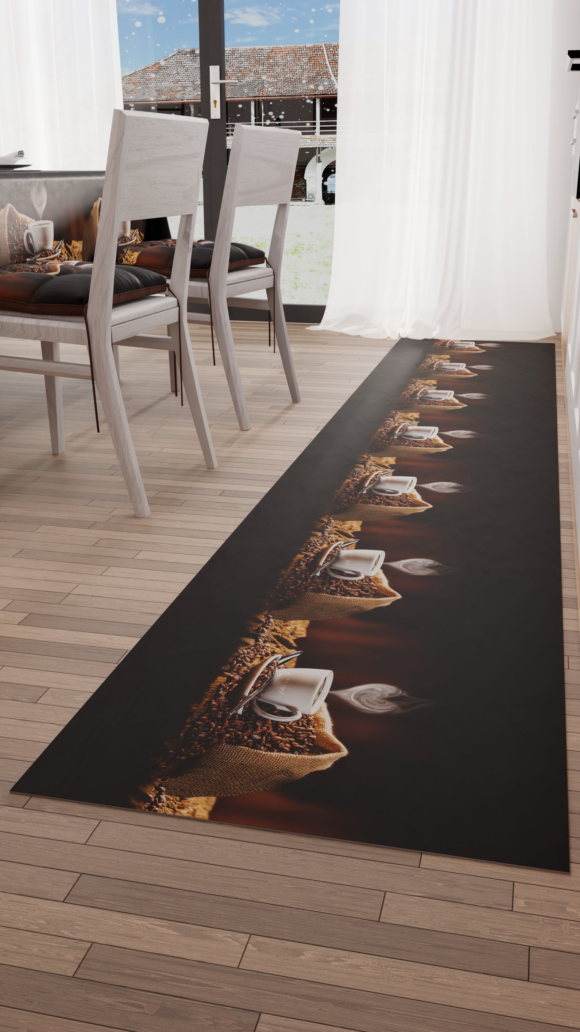 Tappeti Cucina APROPHIC 2 Pezzi - Antiscivolo, Lavabili, 45x75cm + 45x120cm, Nero - Foto 8