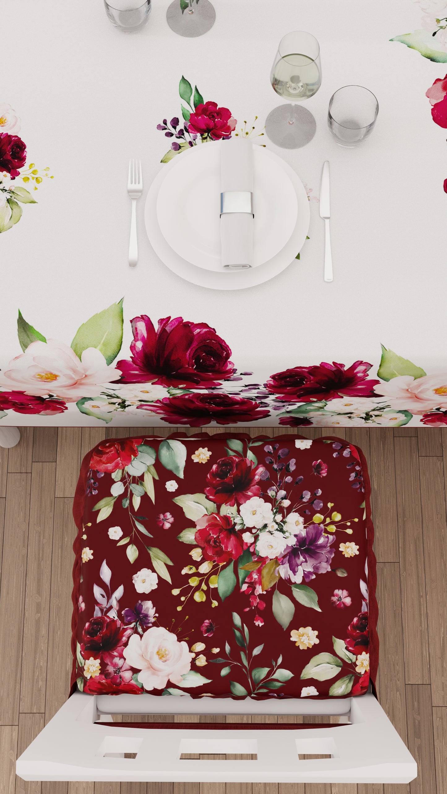 Set 6 Coprisedia Imbottiti - In Loneta (30% Poliestere, 70% Cotone), Colore Bordeaux - Foto 4