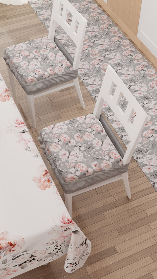 Coussins pour Chaises avec Élastique Housses de Chaise en Impression Digitale Florale-17 Gris