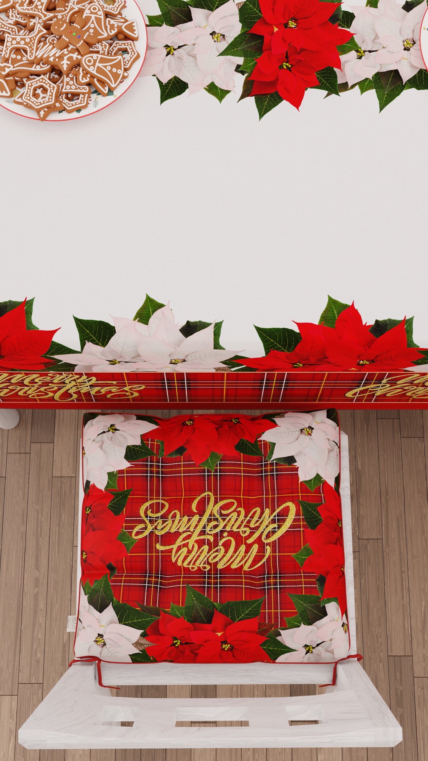 Tovaglia Natalizia, Tovaglia da tavola Antimacchia, Copritavolo da Cucina Floreale.