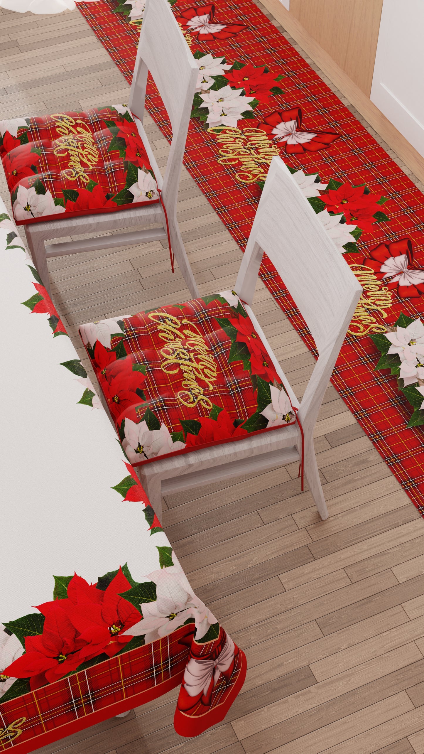 Tovaglia Natalizia, Tovaglia da tavola Antimacchia, Copritavolo da Cucina Floreale.