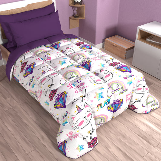 Duvet, Double Quilt, Single, Square and Half, Girl Kitty