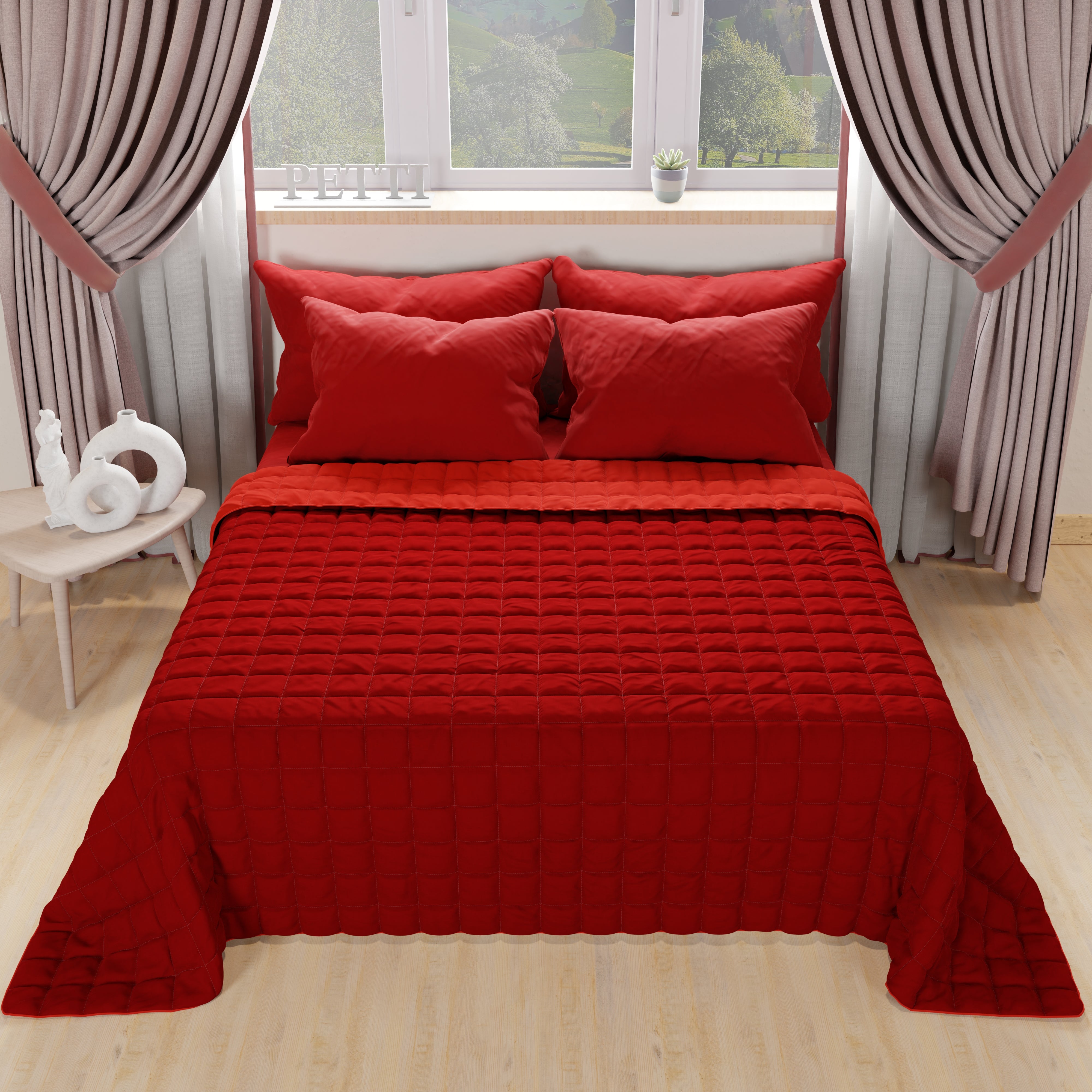 Chickwin Trapuntino Estivo Copriletto Matrimoniale Singolo - Stampa Delfino Goffrato, 230x260 Cm, Blu Navy