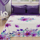 Spring Autumn Bedspread Quilt in Purple Floral Digital Print