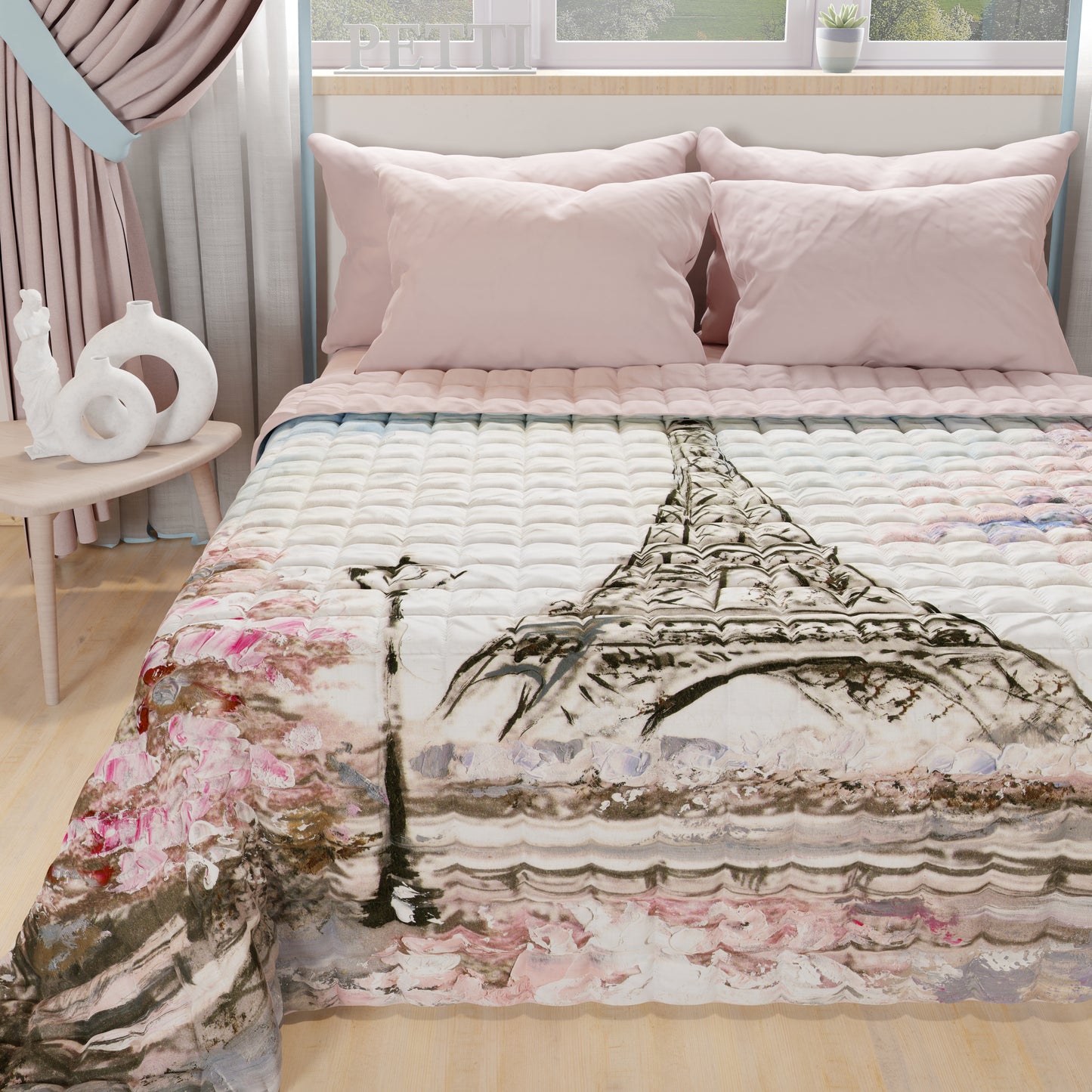 Copriletto 3 Pezzi Londra - Stampa Cabine Telefoniche Rosse, Big Ben, Vintage Retrò - Foto 2