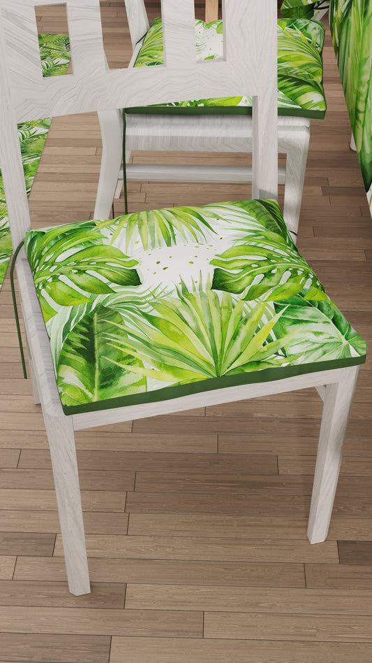 Coussins de chaise Housse de chaise feuille tropicale 6 pièces