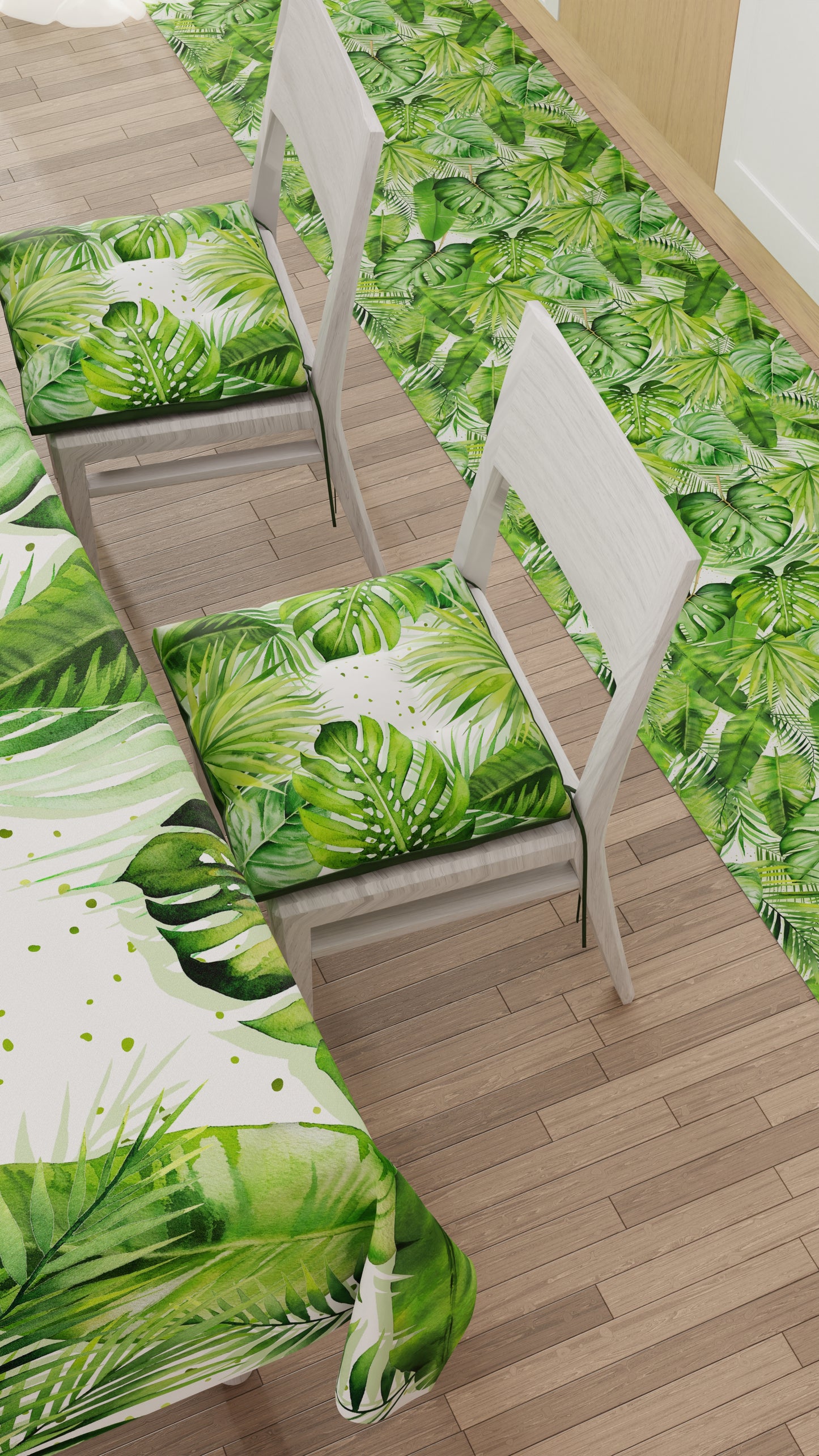 Non-slip kitchen carpet, washable kitchen runner, tropical leaf kitchen