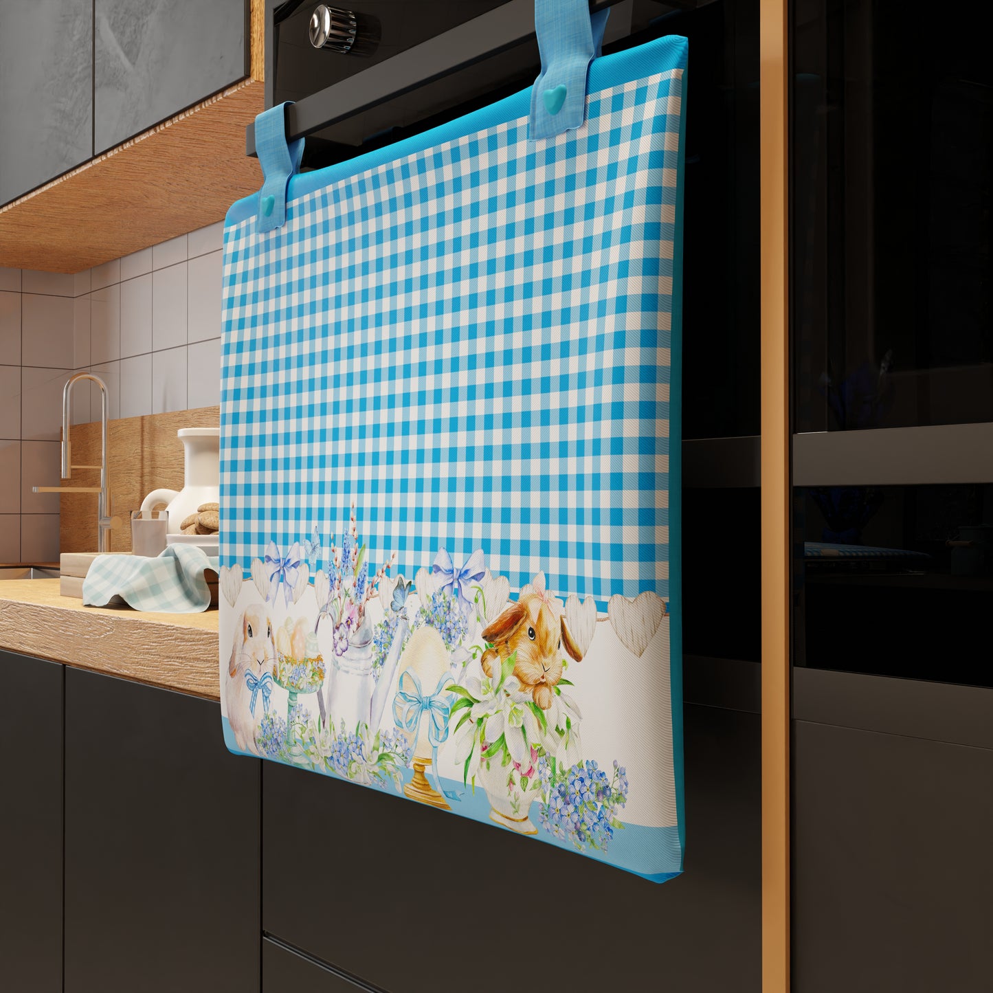 Easter Oven Cover for Kitchen in Vichy Digital Print 1pc
