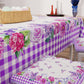 Stain-resistant Easter tablecloth, Vichy Purple Easter kitchen tablecover