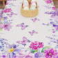 Stain-resistant Easter tablecloth, Vichy Purple Easter kitchen tablecover