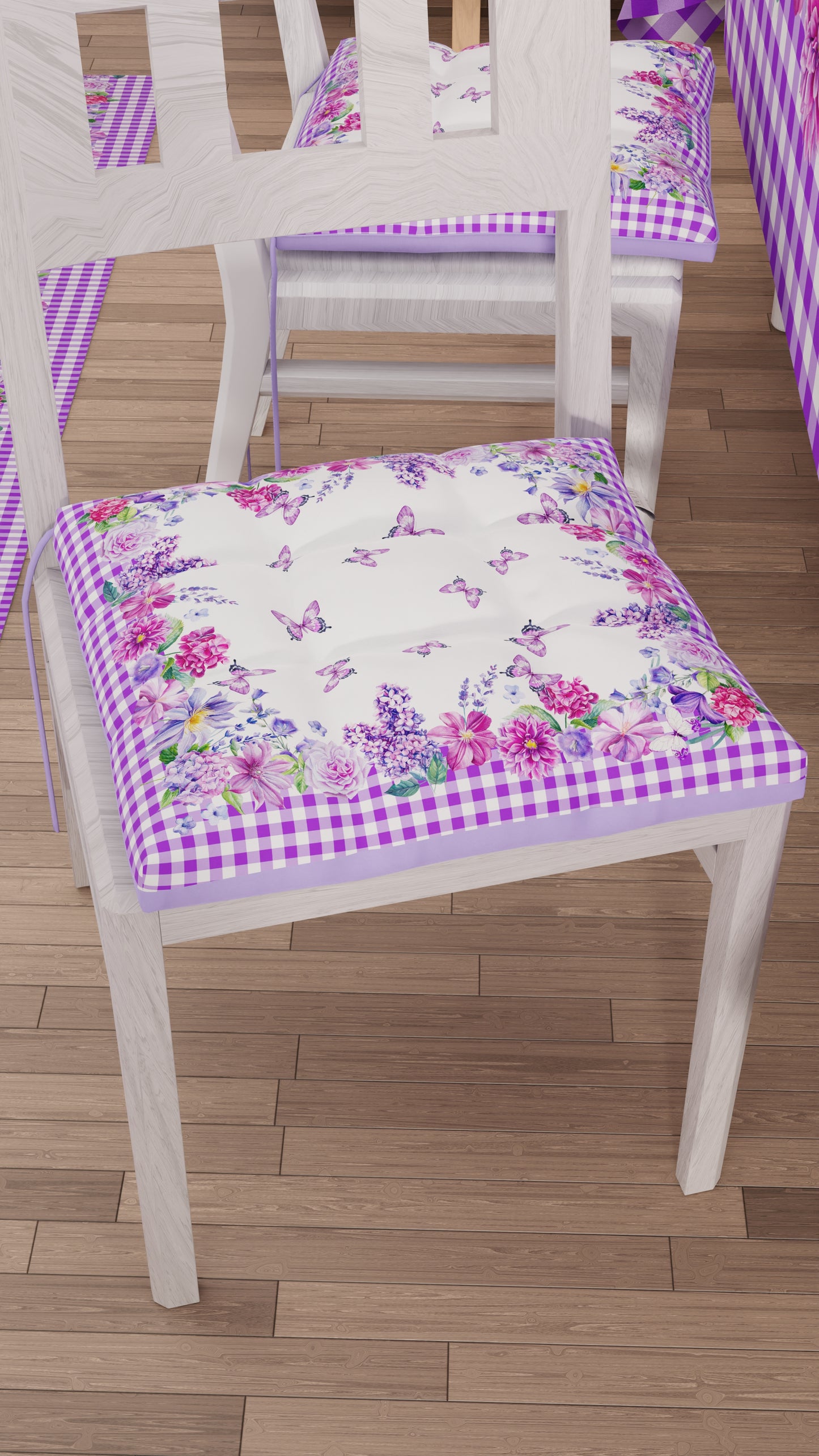 Easter Cushions for Chairs Easter Chair Cover Pieces Gingham Purple