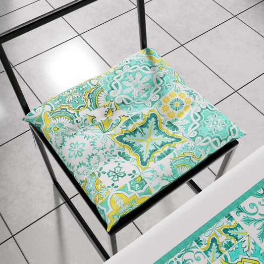 Cushions for Chairs Chair Cover 6 Pieces Vietri 02 Aqua Green