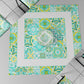 Geometric Centerpiece for Kitchen in Vietri 02 Aqua Green Digital Print